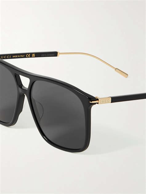 gucci aviator style gold men|gucci 60mm aviator sunglasses.